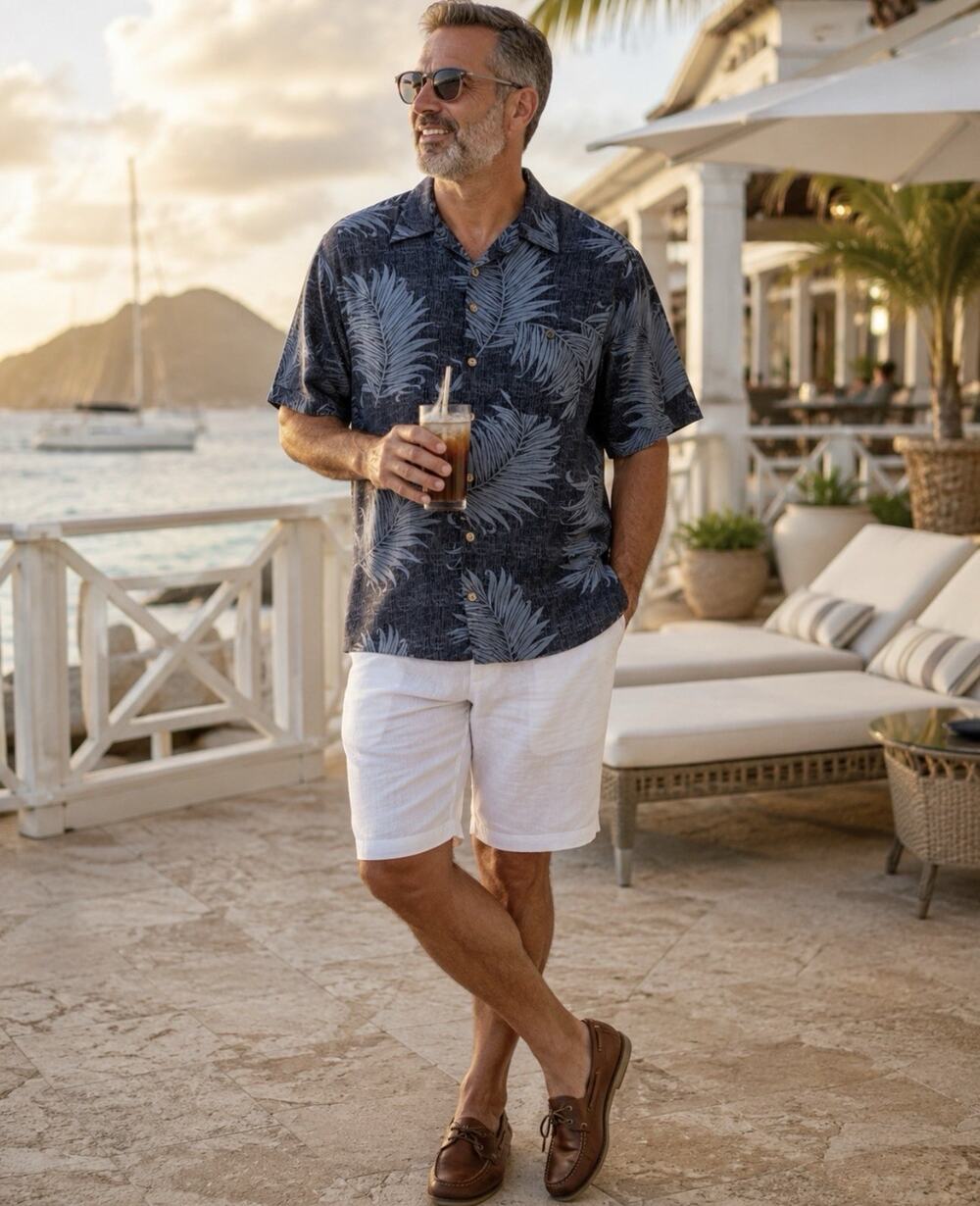Falls Creek Men’s XL Tall 100% Rayon Short Sleeve Hawaiian Shirt Beach Resort